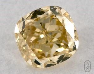 This cushion modified cut 0.31 carat Fancy Intense Yellow color vs2 clarity has a diamond grading report from GIA